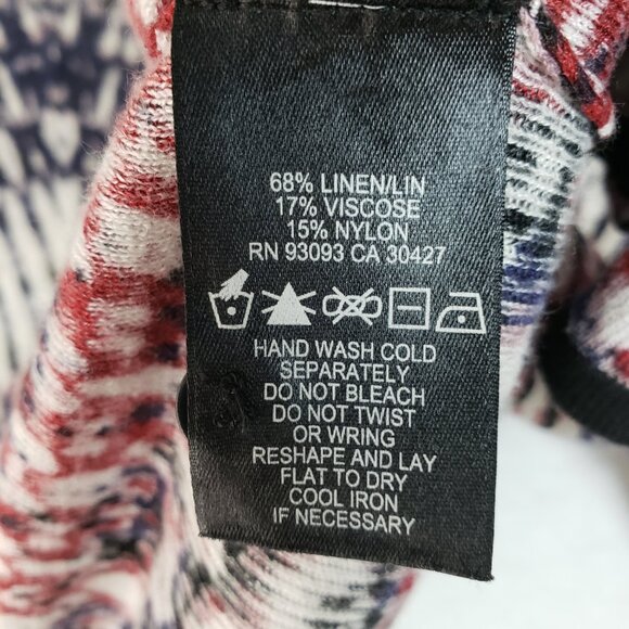 NIC+ZOE Grace 4-Way Convertible Cardigan Linen Blend Abstract Print size PP - Picture 12 of 16